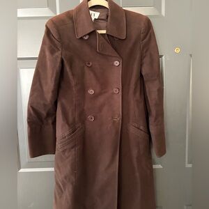 Armani Exchange Chocolate Double-Breasted Pea Coat
